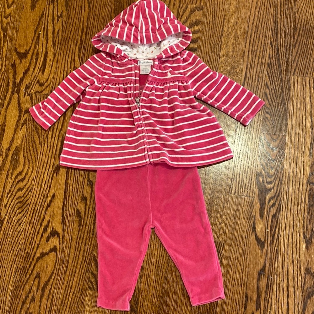 Ralph Lauren Pink Velour Jumpsuit
